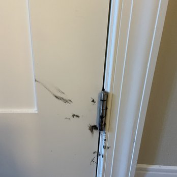 Lido Beach Resort - Oil all over the door hinge. Asked to have it cleaned several times. It's still there - Venues & Event Spaces Near Me - Sarasota, Florida