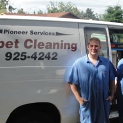 Pioneering Services Carpet and Upholstery Cleaning - Aaron and Larry by the van