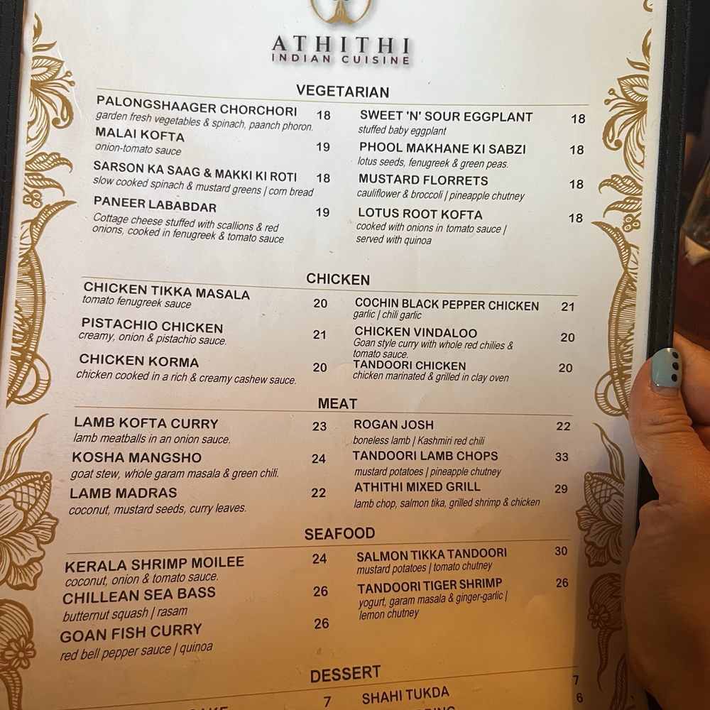 Athithi Indian Cuisine - Menu - Indian Near Me - Wilton, Connecticut