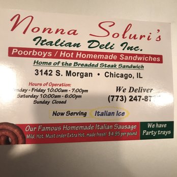 Nonna Soluri's Italian Deli - The card with menu - Italian Near Me - Chicago, Illinois Nonna Soluri's Italian Deli - The card with menu - Italian Near Me - Chicago, Illinois