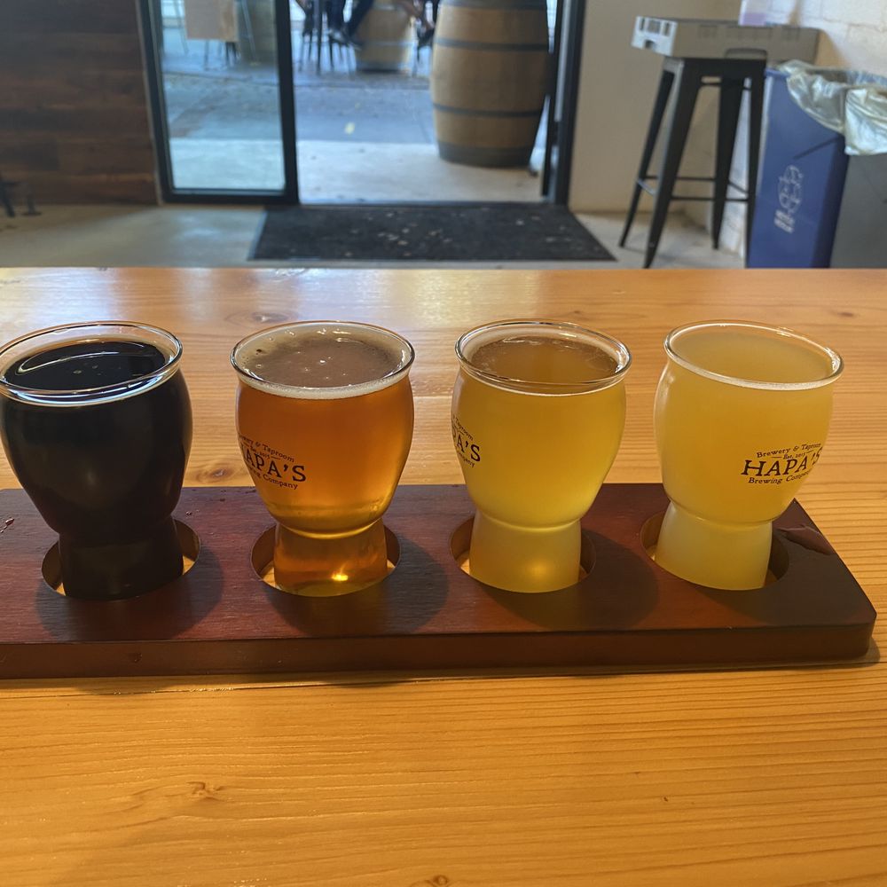Hapa's Brewing Company - beer flight - Breweries Near Me - San Carlos, California Hapa's Brewing Company - beer flight - Breweries Near Me - San Carlos, California