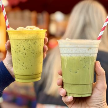 Schmoozies! - Soju-Matcha Cocktail  Iced Honey Matcha Tea - Coffee & Tea Near Me - Anaheim, California