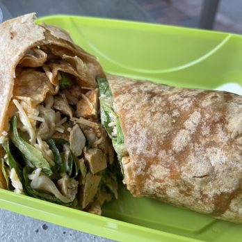 Salata - Chipotle chicken wrap with Parmesan cheese, pasta, chopped eggs, romaine lettuce and chipotle sauce.  Delicious! - Salad Near Me - Charlotte, North Carolina