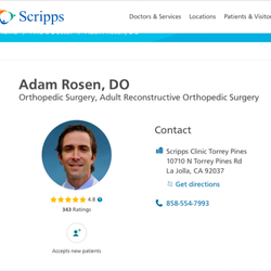 Scripps clinic orthopedic - This photo is from the lists of Orthopedic surgeons at Scripps.  States: Adult Reconstructive Orthopedic Surgery accepting new patients.