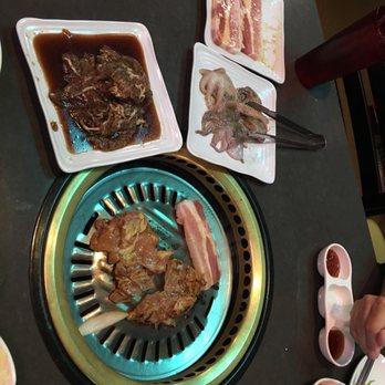 Red Castle - Beef kalbugi, octopus, pork belly (thick cut) - Korean Near Me - Rialto, California Red Castle - Beef kalbugi, octopus, pork belly (thick cut) - Korean Near Me - Rialto, California