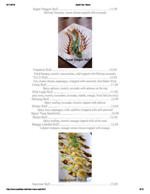 Menu photo 8 Sushi Tao Japanese Restaurant Fort Worth, TX