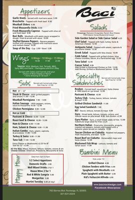 Menu photo 2 Baci Rockledge, FL
