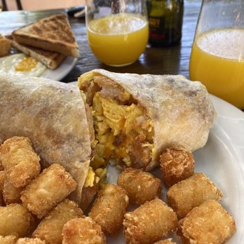 Brekkies - Bacon breakfast burrito.  Easy on the bacon. - Breakfast & Brunch Near Me - Solvang, California