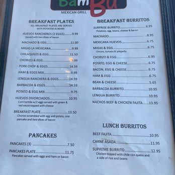 Bambú Mexican Grill - Breakfast menu - Mexican Near Me - Galveston, Texas Bambú Mexican Grill - Breakfast menu - Mexican Near Me - Galveston, Texas