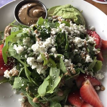 Lulu's Allston - Strawberry and pistachio salad with added avocado. - New American Near Me - Boston, Massachusetts
