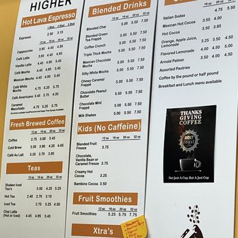 Higher Ground Coffee - Drinks menu - Coffee & Tea Near Me - Shingletown, California Higher Ground Coffee - Drinks menu - Coffee & Tea Near Me - Shingletown, California