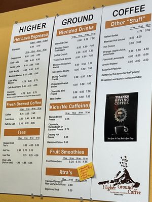 Menu photo 1 Higher Ground Coffee Shingletown, CA Menu photo 1 Higher Ground Coffee Shingletown, CA