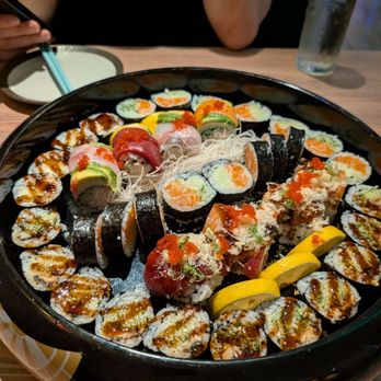 Otani - Rainbow roll, 59 Nassau, salmon Cucumber, eel cucumber - Sushi Bars Near Me - New York, New York Otani - Rainbow roll, 59 Nassau, salmon Cucumber, eel cucumber - Sushi Bars Near Me - New York, New York