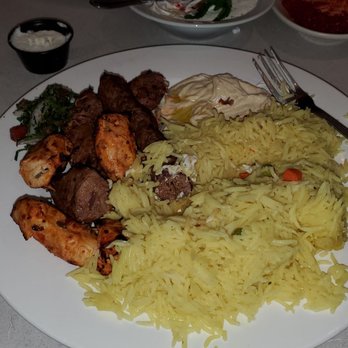 LE Chef Mediterranean - My mixed grilled meat combo, served with Basmati rice and hummus. - Mediterranean Near Me - Upland, California LE Chef Mediterranean - My mixed grilled meat combo, served with Basmati rice and hummus. - Mediterranean Near Me - Upland, California