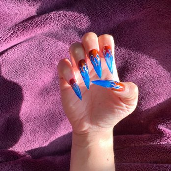 Divine Nail Spa - Stiletto Fire Nails - Nail Salons Near Me - Niagara Falls, New York