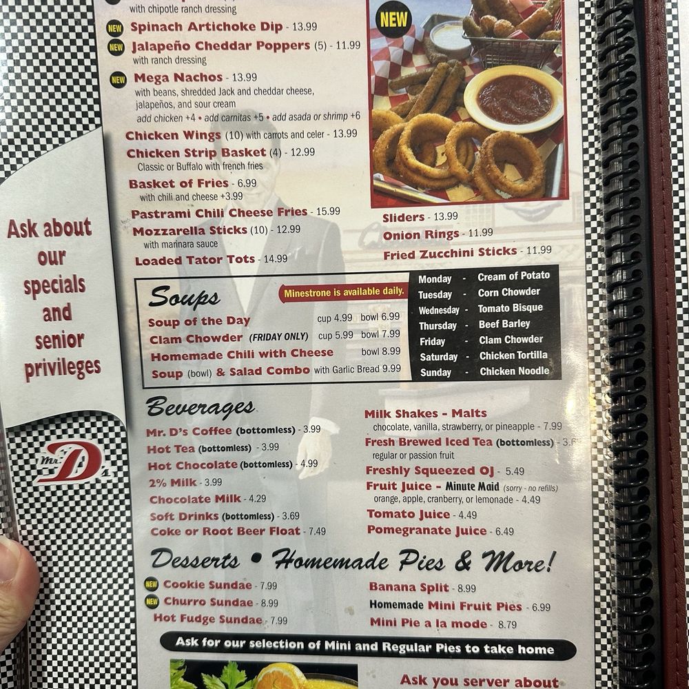Mr. D's Diner - Appetizers / Starters menu as of June 2024 - American Near Me - La Verne, California Mr. D's Diner - Appetizers / Starters menu as of June 2024 - American Near Me - La Verne, California