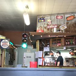 Johnnys Family Cafe - Kitchen view from booth