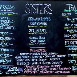 Sisters Coffee Shop - Our drinks we offer. You can get each one sugar free too!!
