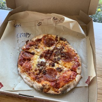 MOD Pizza - pepperoni with mozzarella asiago and parm with bacon bits and spicy red sauce mini mod - Pizza Near Me - Salem, Oregon