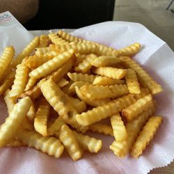 Crinkle fries hot and crispy