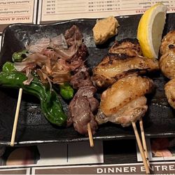 Iccho Restaurant - Yakitori plate + okra