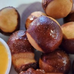 The Landing Tavern - PRETZELS AND CHEESE! Loved that they looked like Buckeyes!