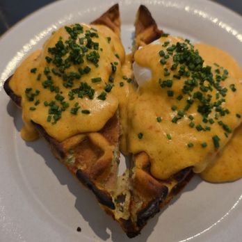 Loring Place - Cheddar waffles and egg 5/10 - Desserts Near Me - New York, New York Loring Place - Cheddar waffles and egg 5/10 - Desserts Near Me - New York, New York