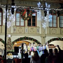 Front of building from the Christmas Tree Lighting event