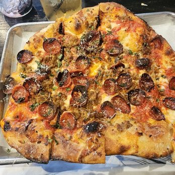 The Stillery - Spicy sausage pizza with pepperoni - New American Near Me - Nashville, Tennessee The Stillery - Spicy sausage pizza with pepperoni - New American Near Me - Nashville, Tennessee