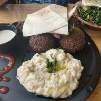 Zeitouni Grill - Falafel platter with babaganoush - Lebanese Near Me - Charlotte, North Carolina Zeitouni Grill - Falafel platter with babaganoush - Lebanese Near Me - Charlotte, North Carolina
