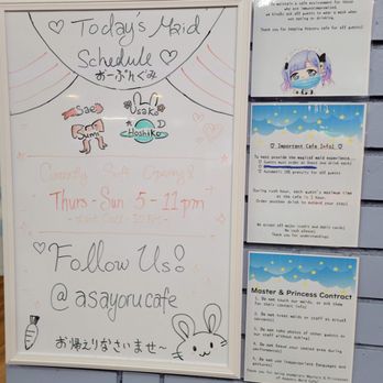 Asayoru Maid Cafe - board - Themed Cafes Near Me - Monterey Park, California