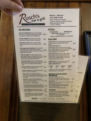 Menu photo 1 Rusch's Bar & Grill Hamilton, NY Menu photo 1 Rusch's Bar & Grill Hamilton, NY