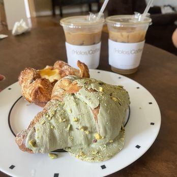 Holos Coffee - Pistachio croissant and passion fruit pastry - Coffee & Tea Near Me - Artesia, California