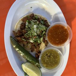 Shandon Market - ASADA TACOS  Red , green salsa