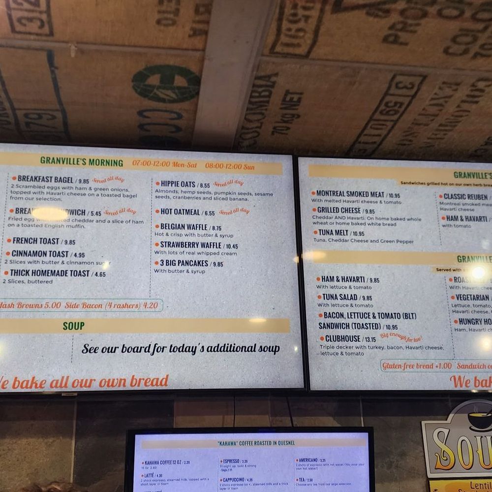 Granville's Coffee - Menu above counter - Coffee & Tea Near Me - Quesnel, British Columbia Granville's Coffee - Menu above counter - Coffee & Tea Near Me - Quesnel, British Columbia