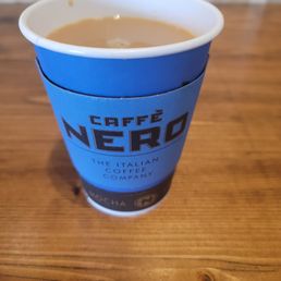 a cup of coffee on a table