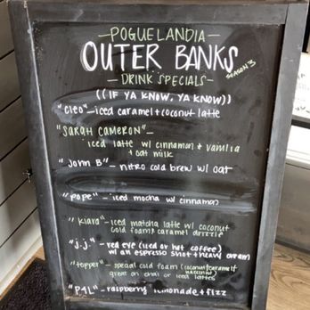 Press & Porter - Special drinks menu when the second season of Outer Banks was released - Coffee & Tea Near Me - Concord, North Carolina