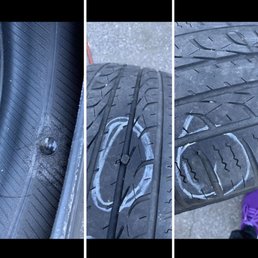 The tire they sold to me. Patched from the inside and plugged. The tire they sold to me. Patched from the inside and plugged.