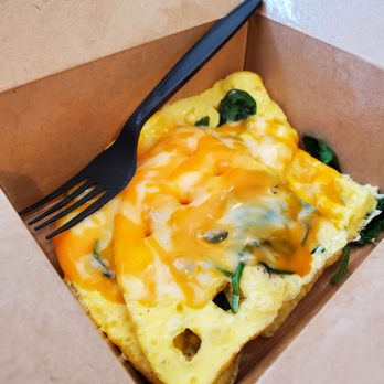 Coffee Zona - Keto chaffle with egg, Colby and Spinach - Coffee & Tea Near Me - Phoenix, Arizona