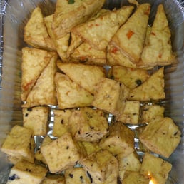 $6 worth (36 pieces) of  veggie triangles and the mushroom squares. Yummy!