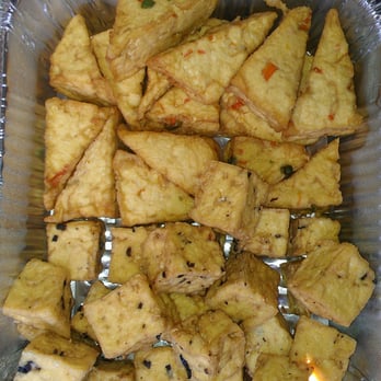 Binh Minh Tofu - $6 worth (36 pieces) of  veggie triangles and the mushroom squares. Yummy! - Vietnamese Near Me - San Jose, California