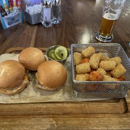 Sliders with tots Sliders with tots