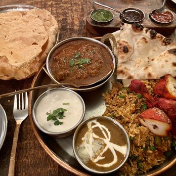 The Dhaba - Maharaja Patiala Tandoori Thali and Pappadum - Indian Near Me - Tempe, Arizona