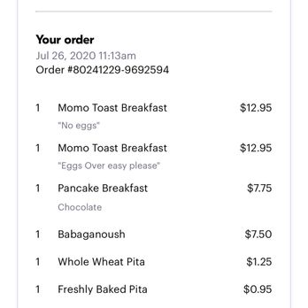 Uncle Momo - Our order for reference - Lebanese Near Me - Jersey City, New Jersey