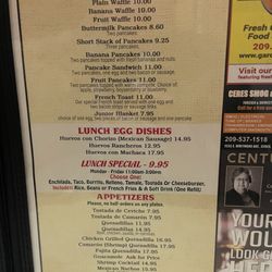 La Cascada Mexican Restaurant - Menu 12/24