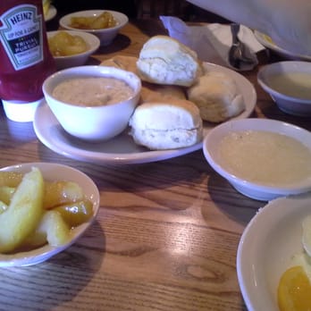 Cracker Barrel Old Country Store - Biscuits, gravy, and baked apples. - Southern Near Me - Okemos, Michigan
