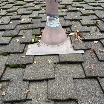 Infinite Roofing Solutions - Aged pipe flashing and moss on shingles - Roofing Near Me - Fresno, California Infinite Roofing Solutions - Aged pipe flashing and moss on shingles - Roofing Near Me - Fresno, California