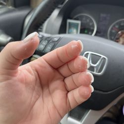 Kim's Nail Spa - Excess acrylic powder left all over both fingers that is a struggle to get off