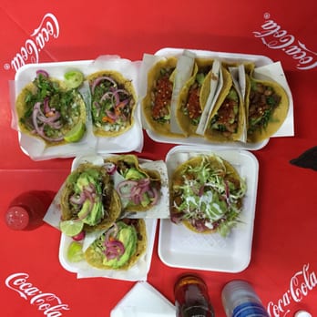 Taquería El Trailero - Asada was surprisingly weak.  Lengua and Camaron (shrimp) were the winners. - Tacos Near Me - Ensenada, BCN