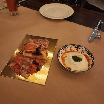 HaSalon - complimentary focaccia and labne - Mediterranean Near Me - Las Vegas, Nevada HaSalon - complimentary focaccia and labne - Mediterranean Near Me - Las Vegas, Nevada